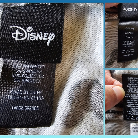Disney Pajama Set - Gray with Black Mickey Pattern Womens - Picture 2 of 15